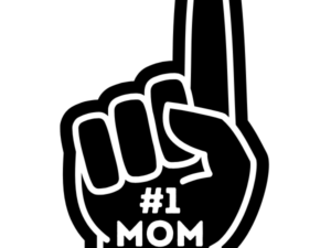 #1 Mom Foam Finger Decal