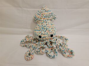 Handmade Crochet Squid Plush – 20" Soft & Cozy