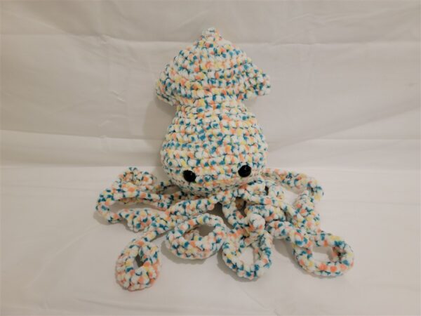 Handmade Crochet Squid Plush – 20" Soft & Cozy